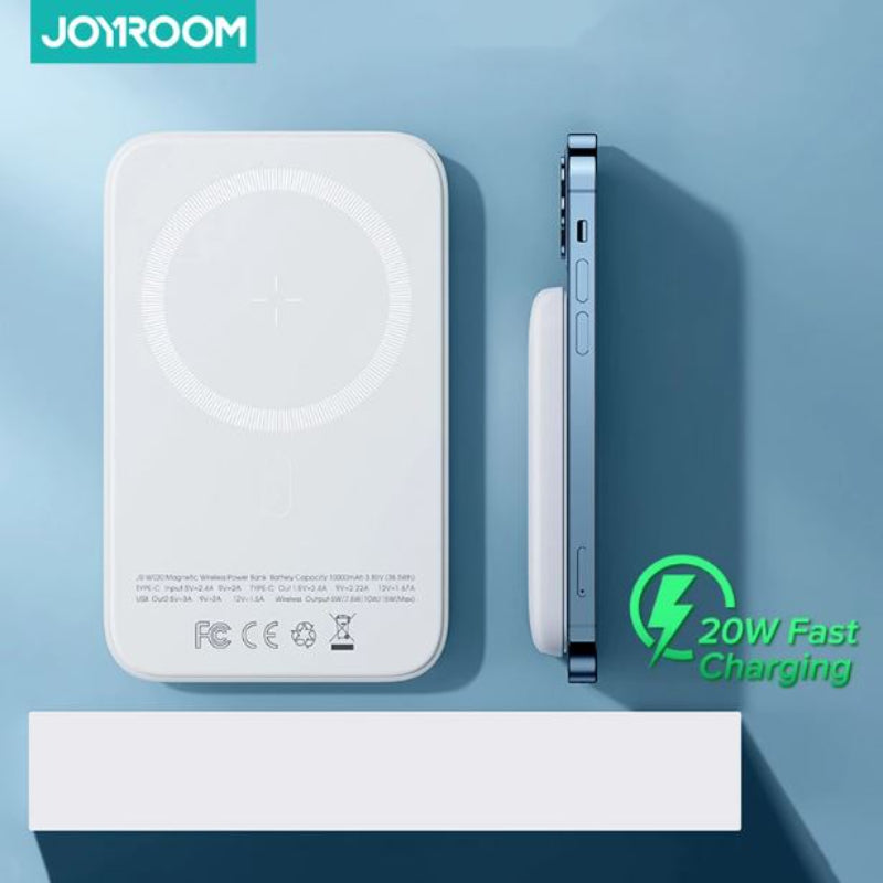 Joyroom JR-W020 10,000mAh Magnetic Wireless Power Bank (Black) – MagSafe Compatible, Seamless Charging Experience