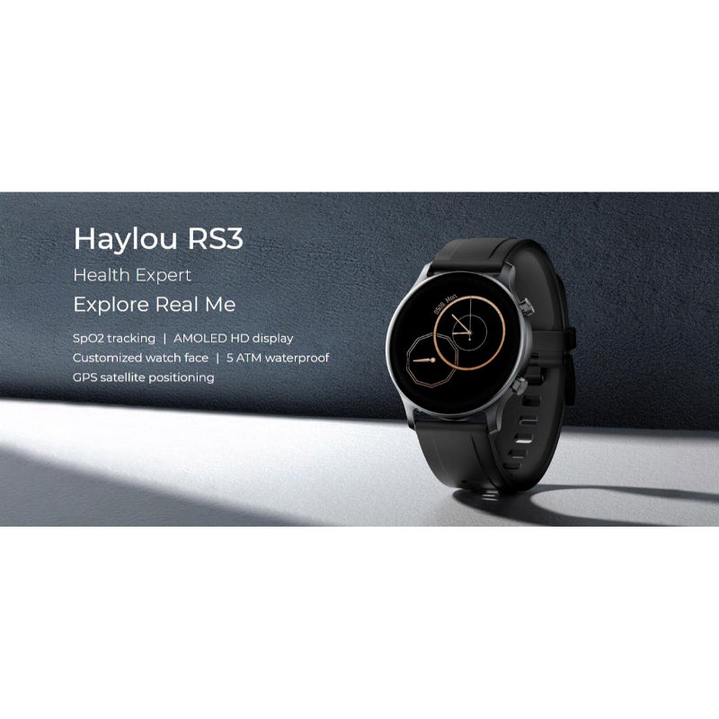 Haylou RS3 Smartwatch – 1.2″ AMOLED Display | GPS | 5ATM Waterproof | Ultimate Fitness & Health Companion
