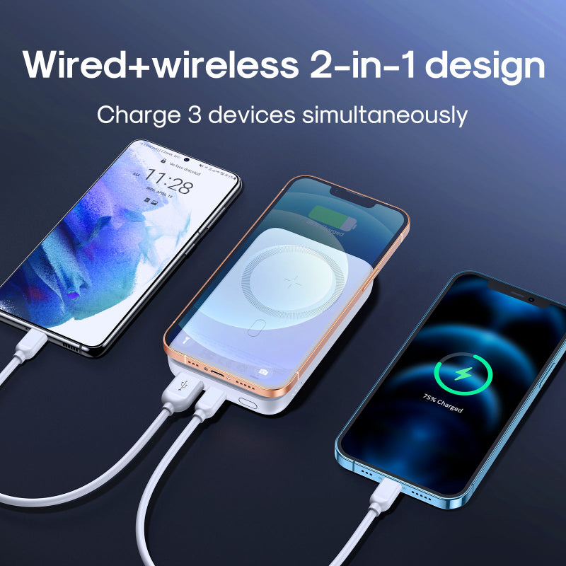 Joyroom JR-W020 10,000mAh Magnetic Wireless Power Bank (Black) – MagSafe Compatible, Seamless Charging Experience