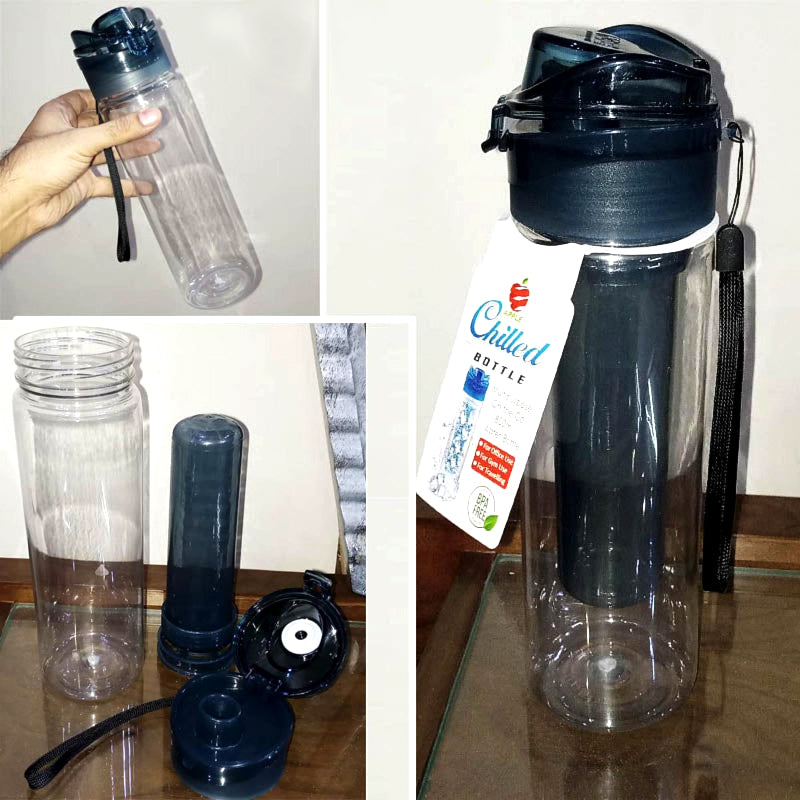 Leak-Proof 800ml Water Bottle with Integrated Ice Tube – Fresh & Cold Hydration