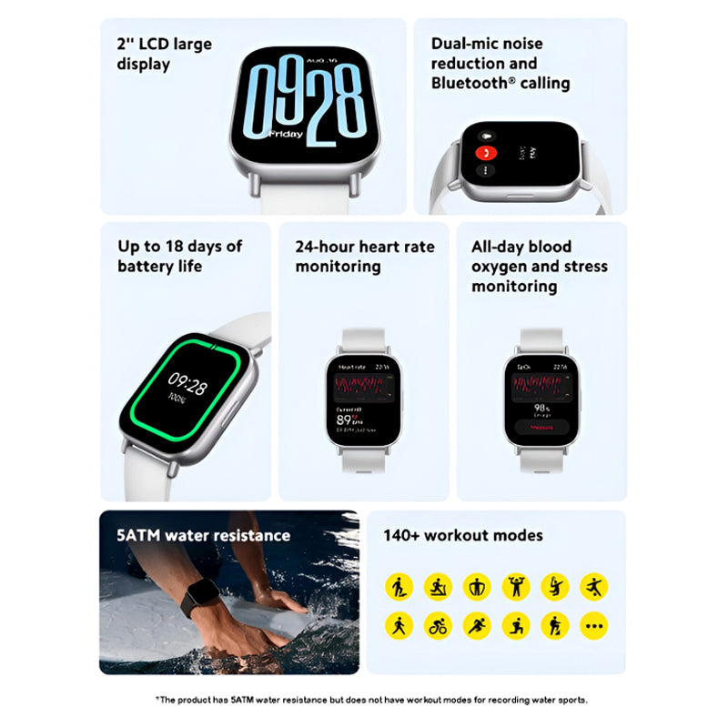 Redmi Watch 5 Active – 2" HD Display | Bluetooth Calling | 12-Day Battery Life | Smart Fitness Tracker