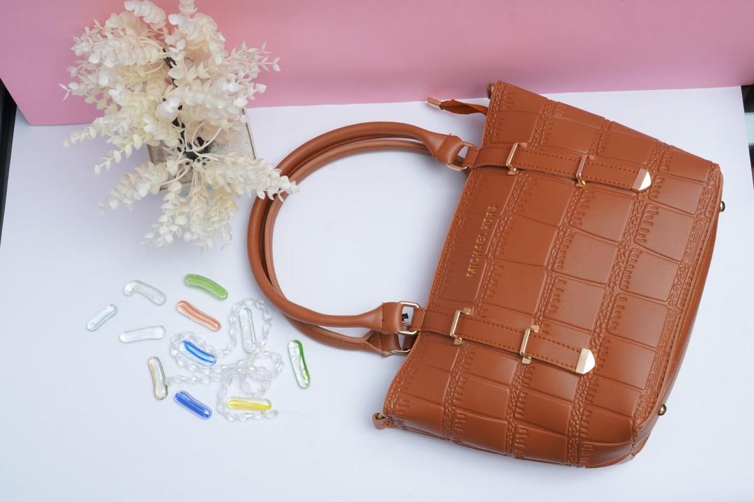 Women's PU Leather Plain Hand Bag – Brown