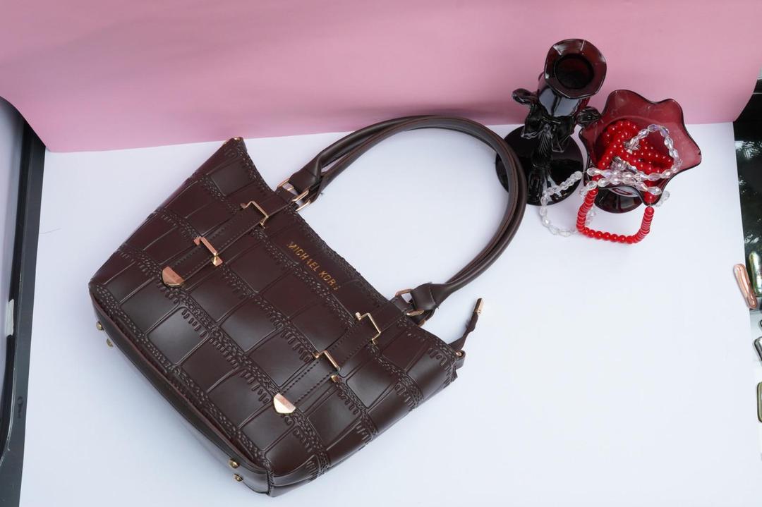 Women's PU Leather Plain Hand Bag – Brown