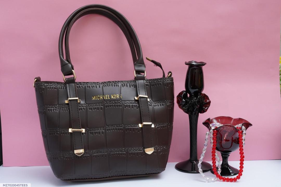 Women's PU Leather Plain Hand Bag – Brown