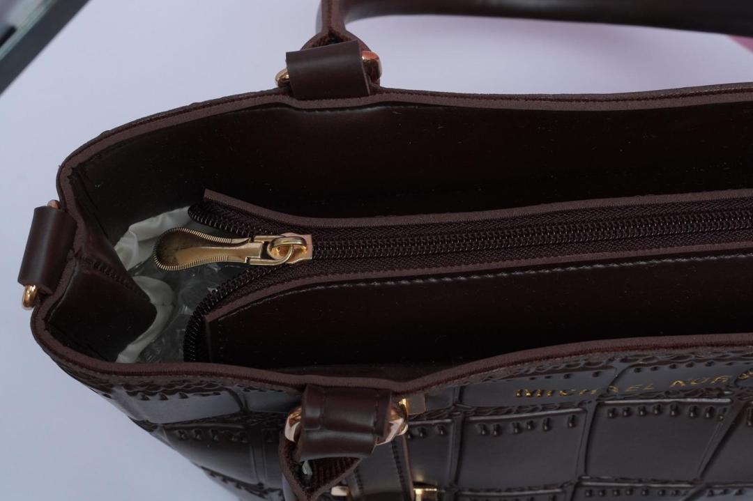 Women's PU Leather Plain Hand Bag – Brown