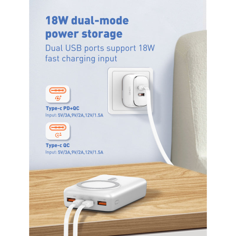 LDNIO PQ18 20,000mAh Magnetic Wireless Power Bank - High Capacity, Fast Charging, Portable Charging Solution