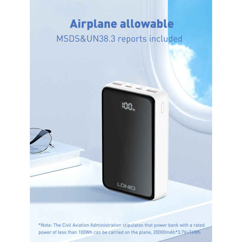LDNIO PQ18 20,000mAh Magnetic Wireless Power Bank - High Capacity, Fast Charging, Portable Charging Solution