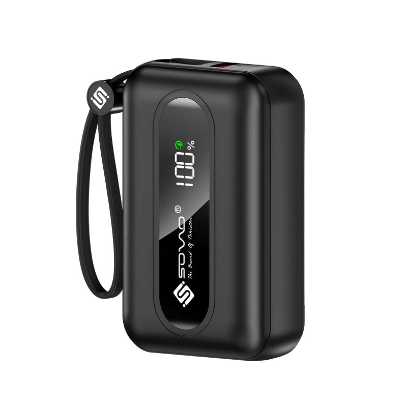 SOVO SPB-609 APEX Series Power Bank – 10000mAh Capacity, 22.5W Quick Charge, Built-in Cables, LED Display & Advanced Safety Features