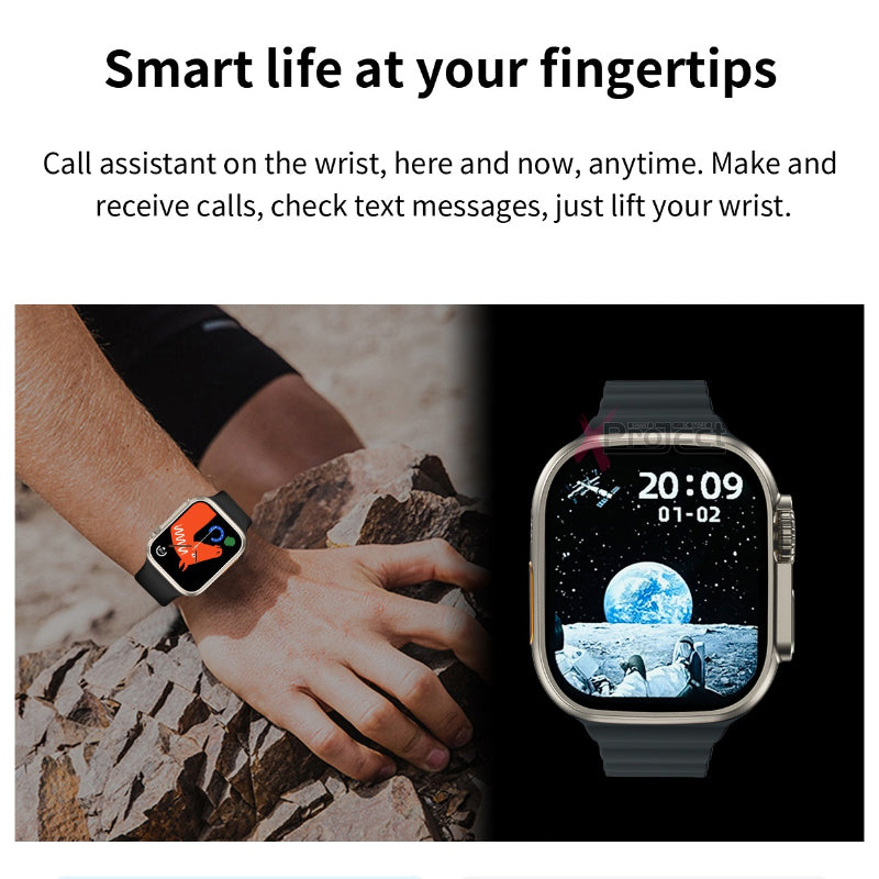 T8 Pro Max Smartwatch – 1.99” Bezel-Less Display | Series 8 Design | Always-On Display Feature