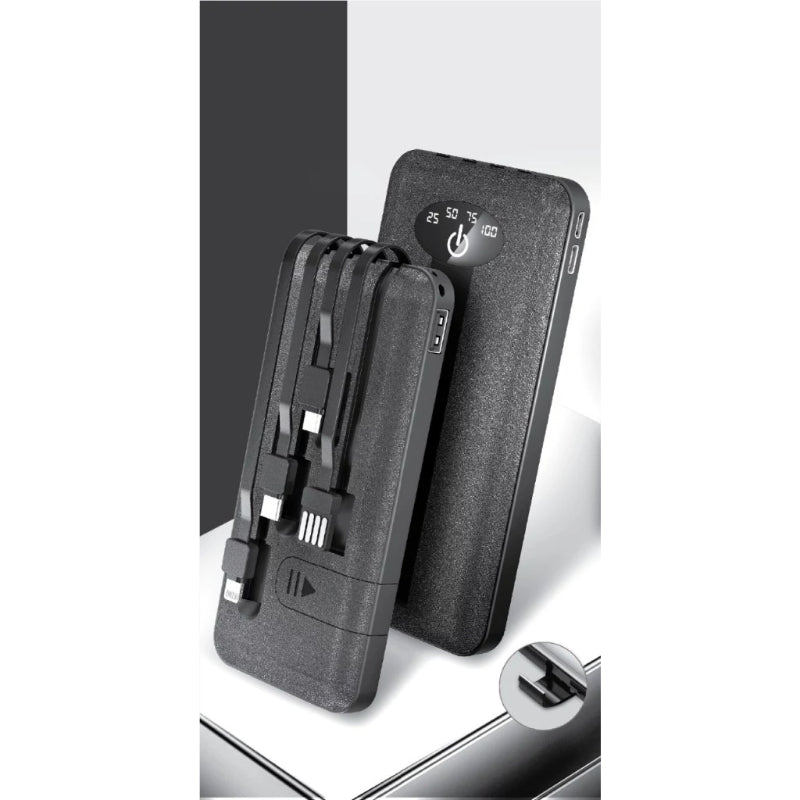 Alpha X-200 10000mAh Power Bank | Phone Holder, LED Display & 2x Torch Lights