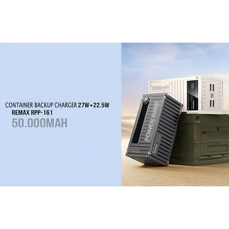 REMAX RPP-161 Container Series 50000mAh Power Bank – PD & QC Fast Charging with LED Display