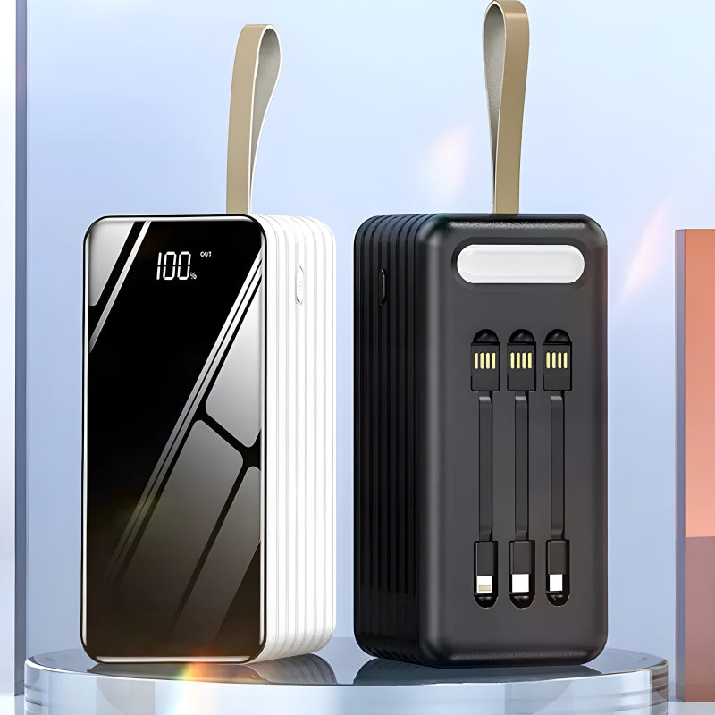 SOVO P3 Multi-Functional 30,000mAh Ultra-Large Capacity Power Bank with Built-In 3 Cables and Flashlight