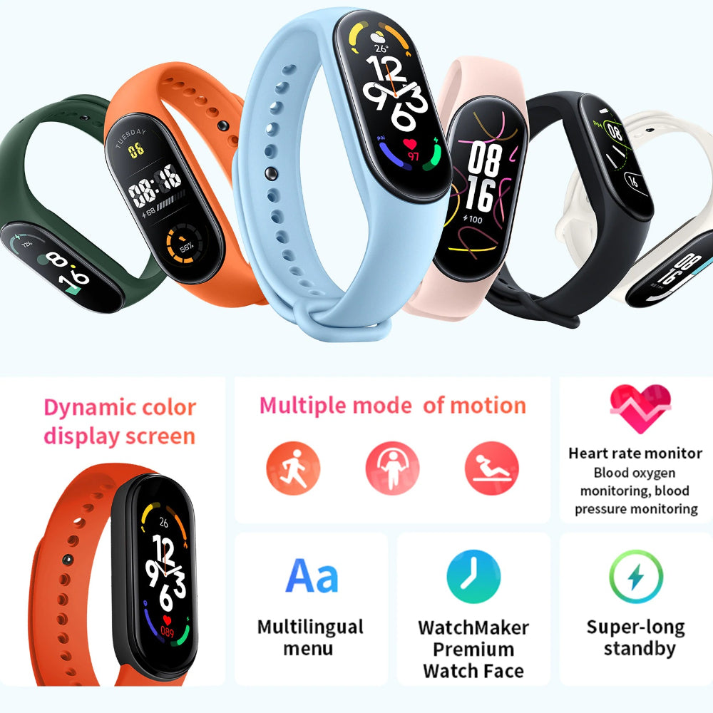 M7 Smart Fitness Band – IP67 Waterproof Activity Tracker with Heart Rate Monitor, Sleep Tracking & Multi-Sport Modes