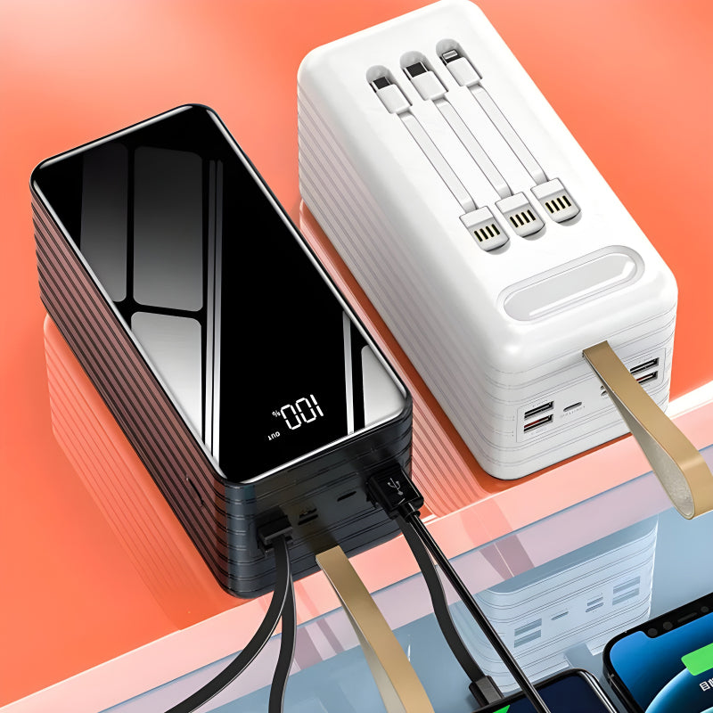 SOVO P3 Multi-Functional 30,000mAh Ultra-Large Capacity Power Bank with Built-In 3 Cables and Flashlight
