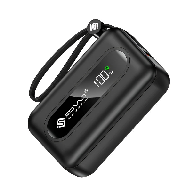 SOVO SPB-609 APEX Series Power Bank – 10000mAh Capacity, 22.5W Quick Charge, Built-in Cables, LED Display & Advanced Safety Features