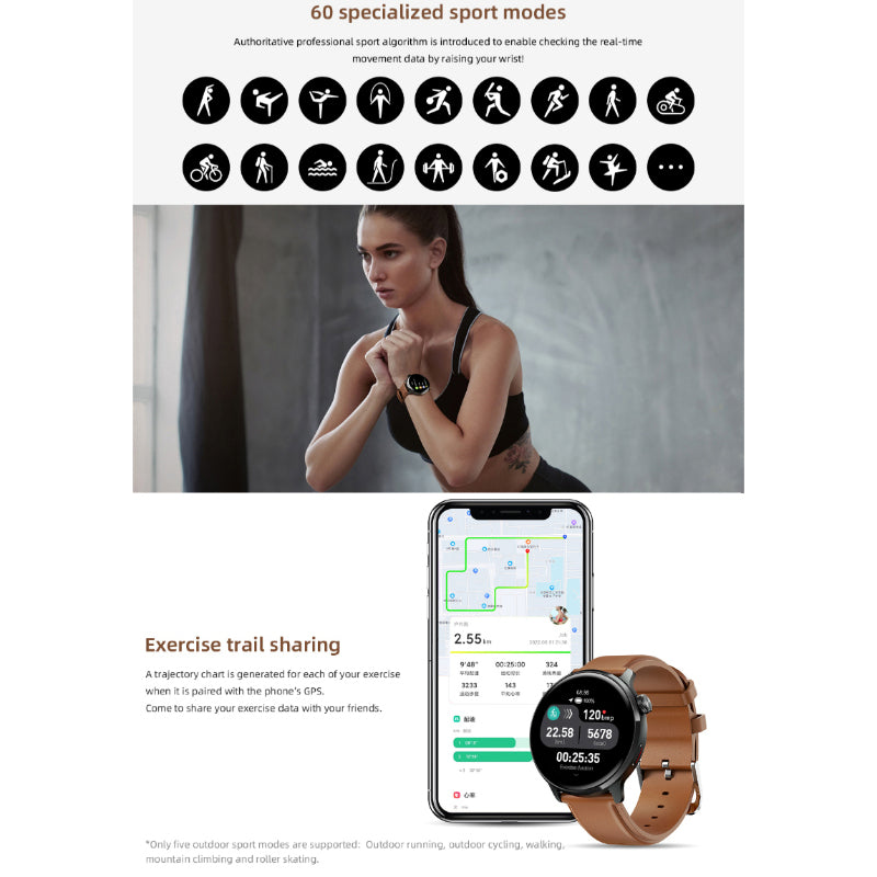 Mibro Lite 2 Smartwatch – 1.3″ AMOLED HD Display | Dual-Core Chip | Bluetooth Calling | Dual Straps Included