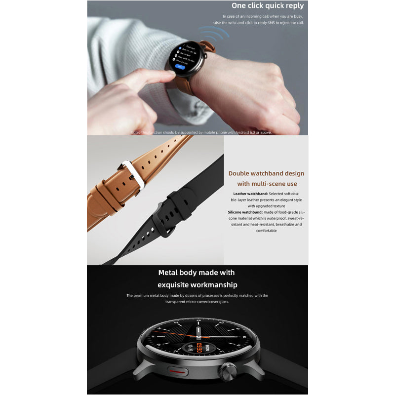 Mibro Lite 2 Smartwatch – 1.3″ AMOLED HD Display | Dual-Core Chip | Bluetooth Calling | Dual Straps Included