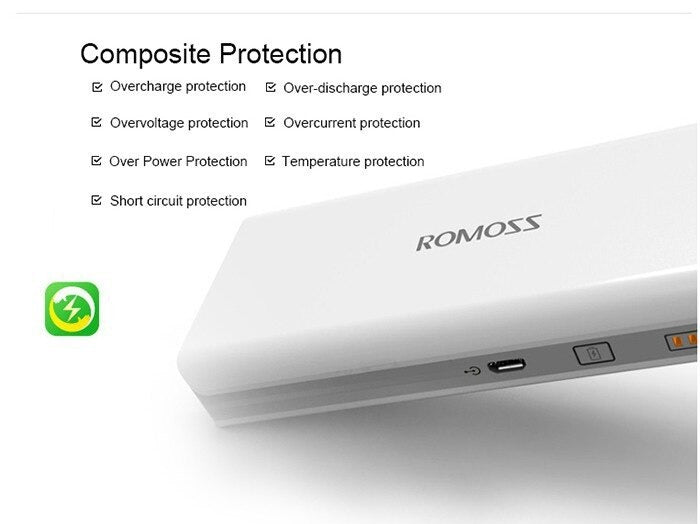 ROMOSS Sense 4 10400mAh Power Bank | External Battery Pack for Mobile Phones