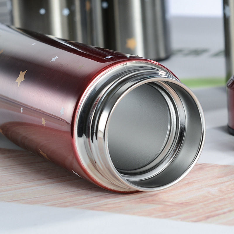 500ml Stainless Steel Starry Sky Gradient LED Temperature Display Thermos – Vacuum Insulated Bottle
