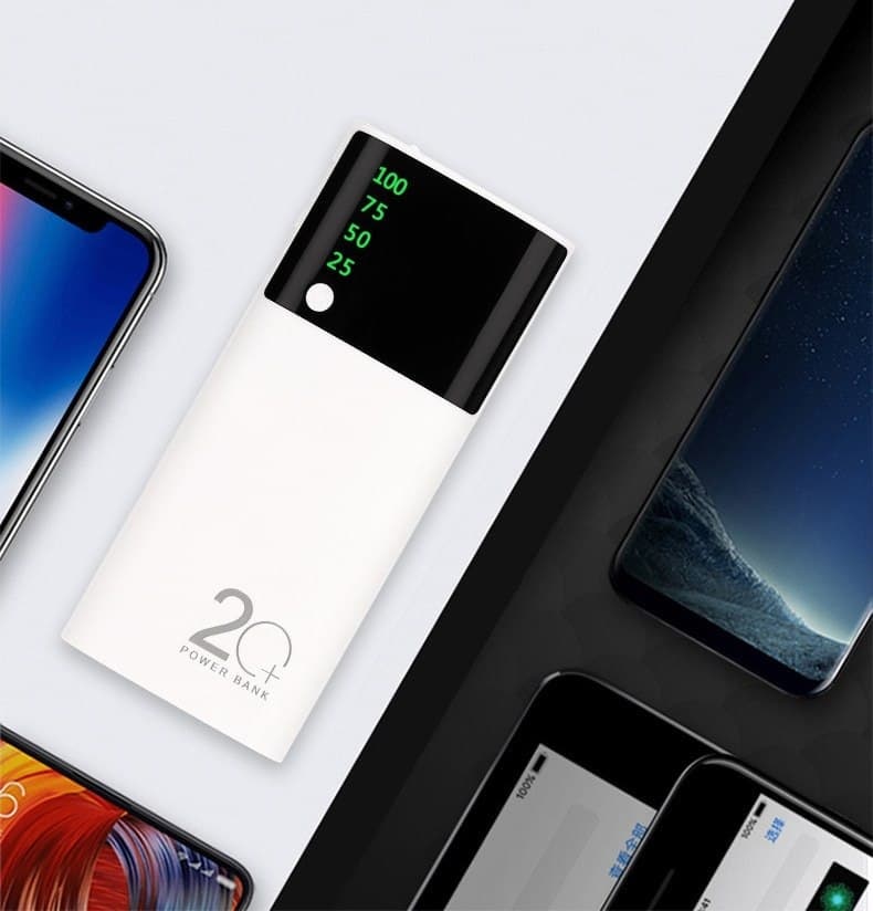20000mAh Power Bank | LED Lighting Display | High Capacity Portable Charger