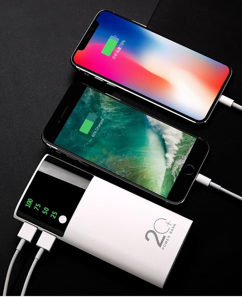 20000mAh Power Bank | LED Lighting Display | High Capacity Portable Charger