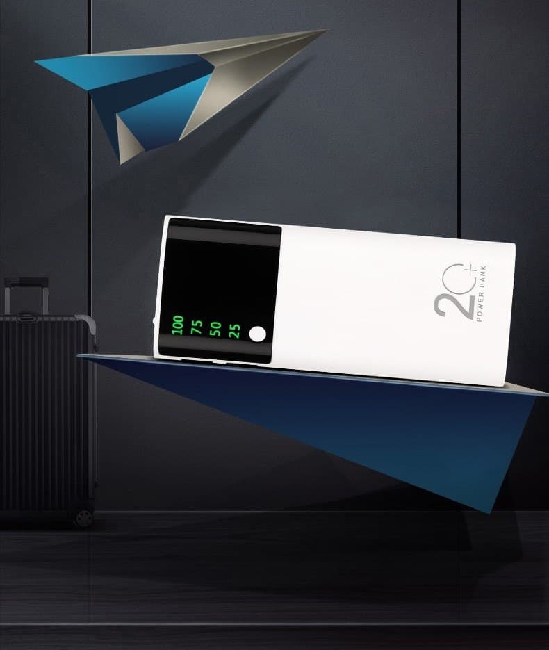 20000mAh Power Bank | LED Lighting Display | High Capacity Portable Charger