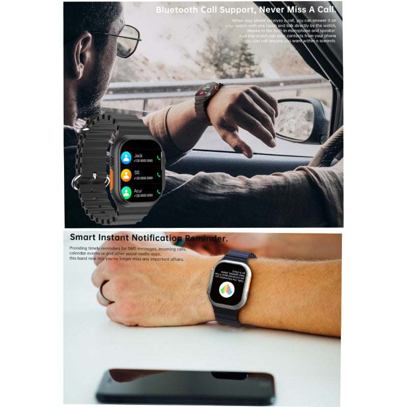 W800 Ultra Smartwatch – 2.01” Infinite Display | NFC | Bluetooth Calling | Series 8 Style Wearable