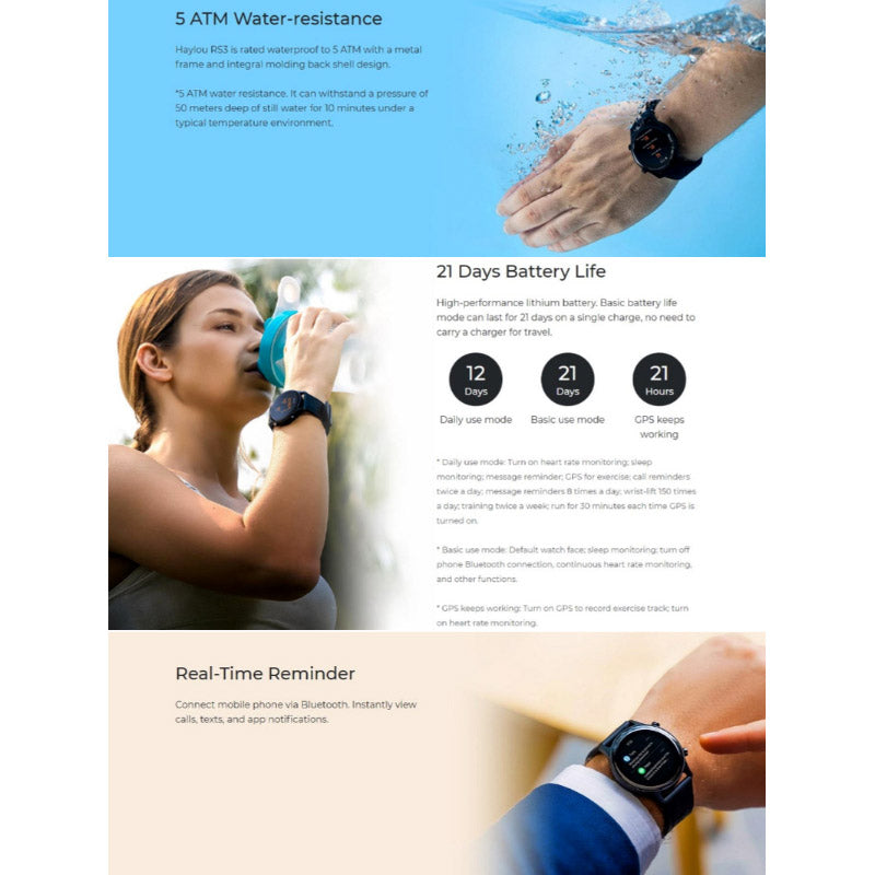 Haylou RS3 Smartwatch – 1.2″ AMOLED Display | GPS | 5ATM Waterproof | Ultimate Fitness & Health Companion