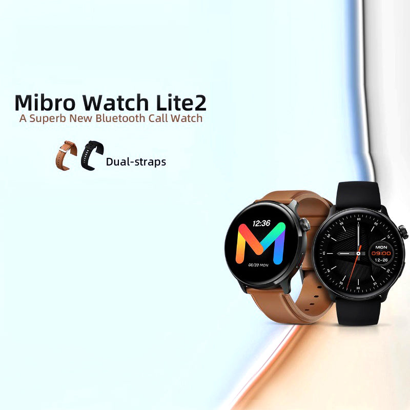 Mibro Lite 2 Smartwatch – 1.3″ AMOLED HD Display | Dual-Core Chip | Bluetooth Calling | Dual Straps Included