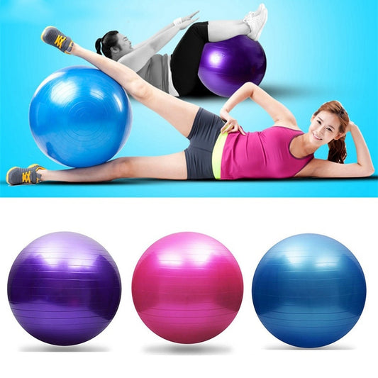 Yoga Ball Pilates Exercise Ball – Indoor Balance & Fitness Training with Pump