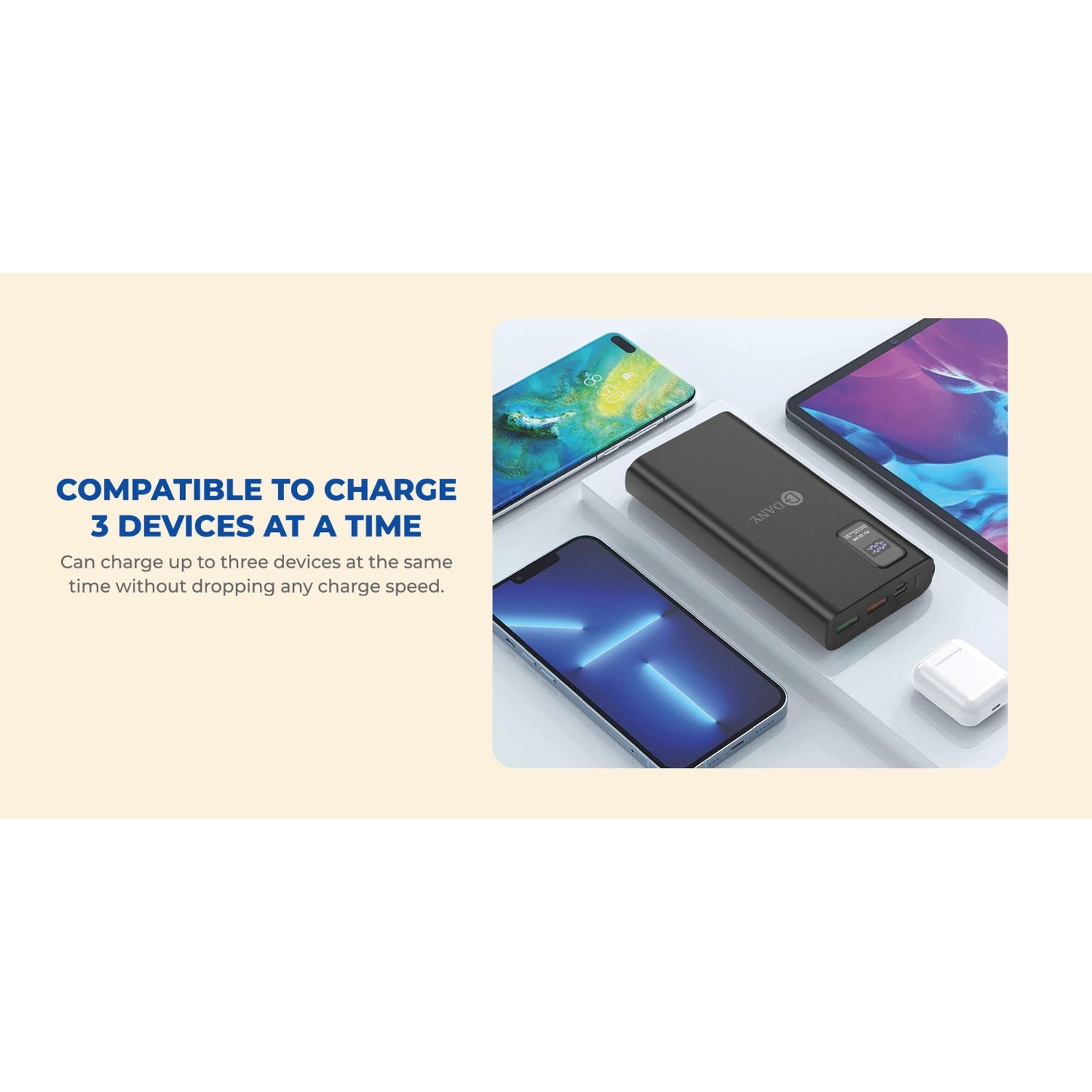 Titan T-100 20000mAh Compact Power Bank | Quick Charge Technology | High Capacity