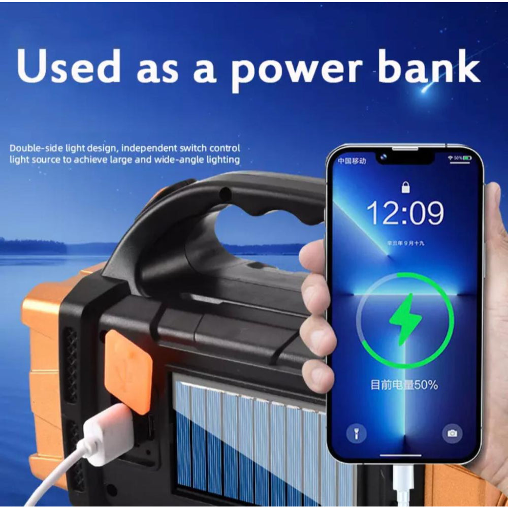 Multifunctional Portable 38W Solar Emergency Lamp with Power Bank