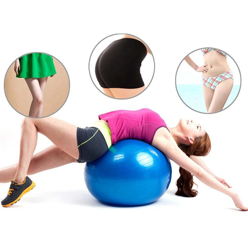 Yoga Ball Pilates Exercise Ball – Indoor Balance & Fitness Training with Pump