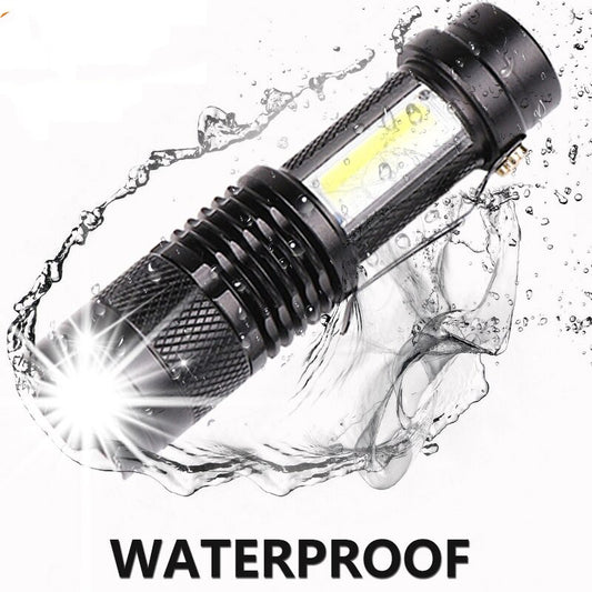 Mini USB Rechargeable Portable High Lumen Q5+COB LED Flashlight