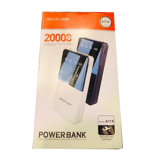 A113 SOVO 20000mAh Super Fast Charging 12V Router Power Bank | High Capacity & Versatile Backup