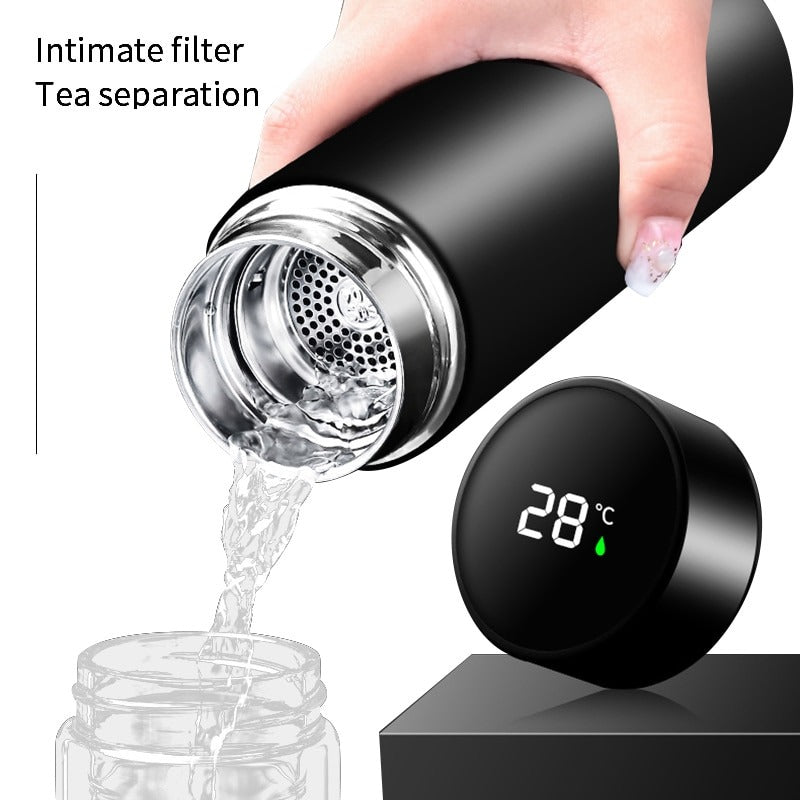 500ml Smart Water Bottle – Intelligent Stainless Steel Thermos with LED Temperature Display