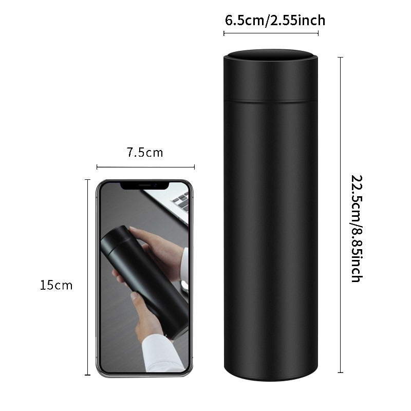 500ml Smart Water Bottle – Intelligent Stainless Steel Thermos with LED Temperature Display