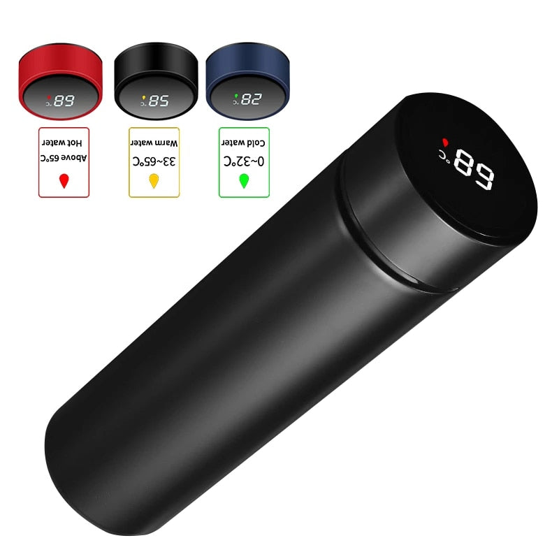 500ml Smart Water Bottle – Intelligent Stainless Steel Thermos with LED Temperature Display