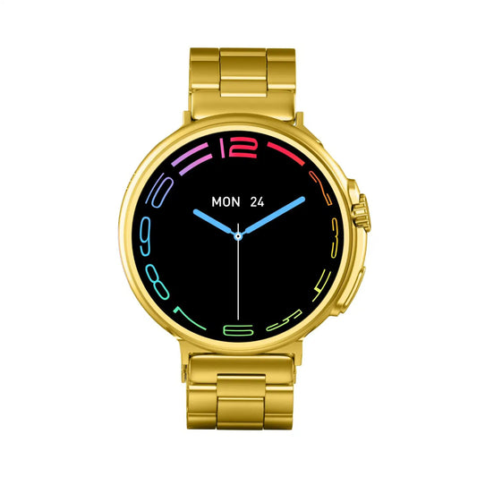 G10 Luxury 24K Gold Smart Watch – AMOLED Display, Stainless Steel Design, Heart Rate &amp; Health Monitoring, Sports Fitness Tracker