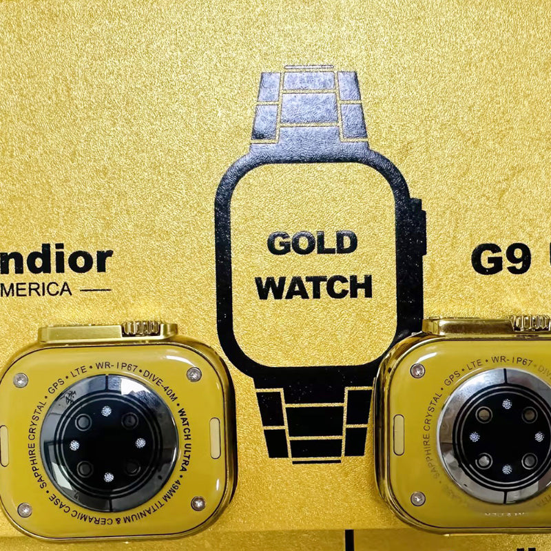 Fendior G9 Ultra Pro Series 8 – American Gold Edition Smart Watch with Bluetooth Calling, Fitness Tracking & 3 Extra Straps