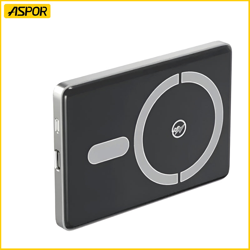 ASPOR A382 Mini 10,000mAh Magnetic Wireless Fast-Charging Power Bank – Compact, High-Speed Charging for On-the-Go Convenience