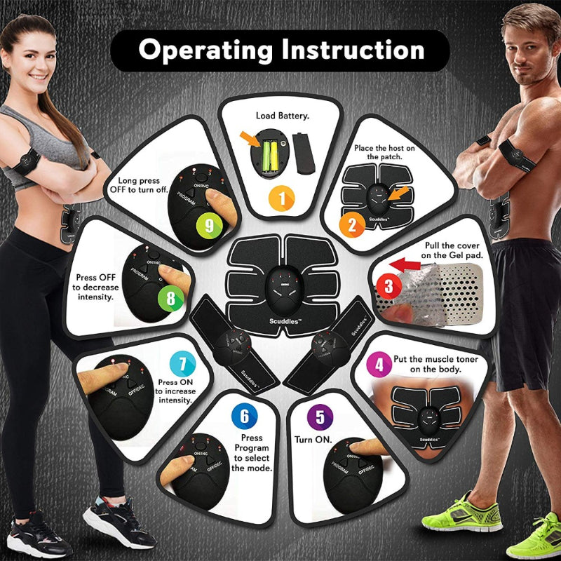 EMS Multi-Purpose Fitness Abdominal Muscle Trainer | Home Electric Belly Exercise Machine