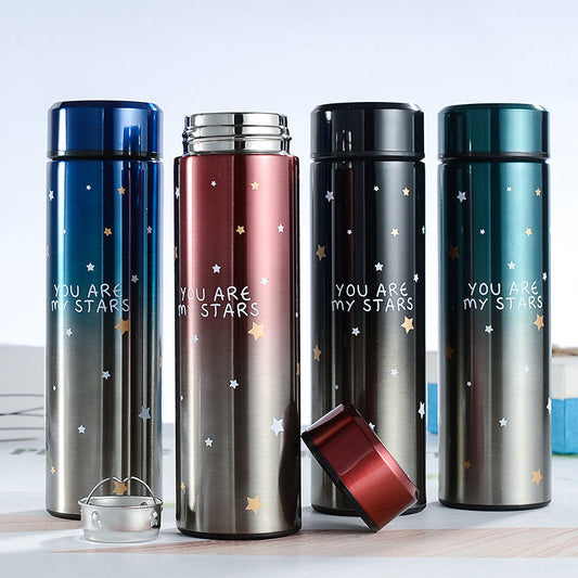 500ml Stainless Steel Starry Sky Gradient LED Temperature Display Thermos – Vacuum Insulated Bottle