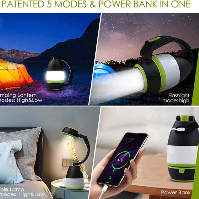 Multi-Functional Portable Rechargeable Camping Lantern – Flashlight & Power Bank