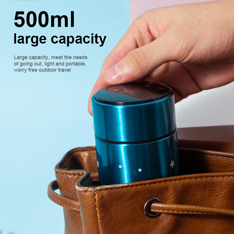 500ml Stainless Steel Starry Sky Gradient LED Temperature Display Thermos – Vacuum Insulated Bottle
