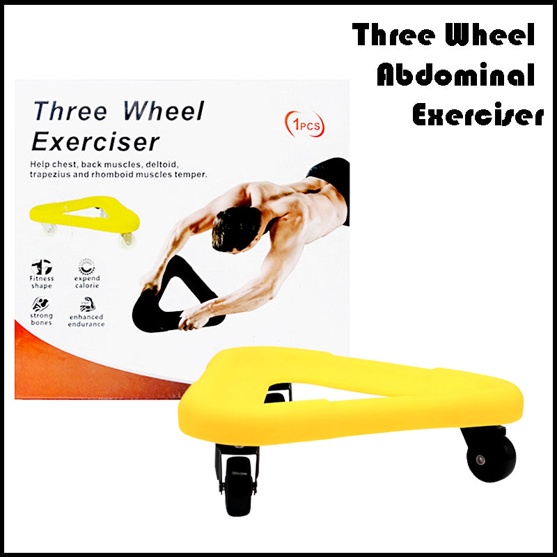 Three-Wheel Ab Roller – Premium Core Workout Equipment for Home Fitness